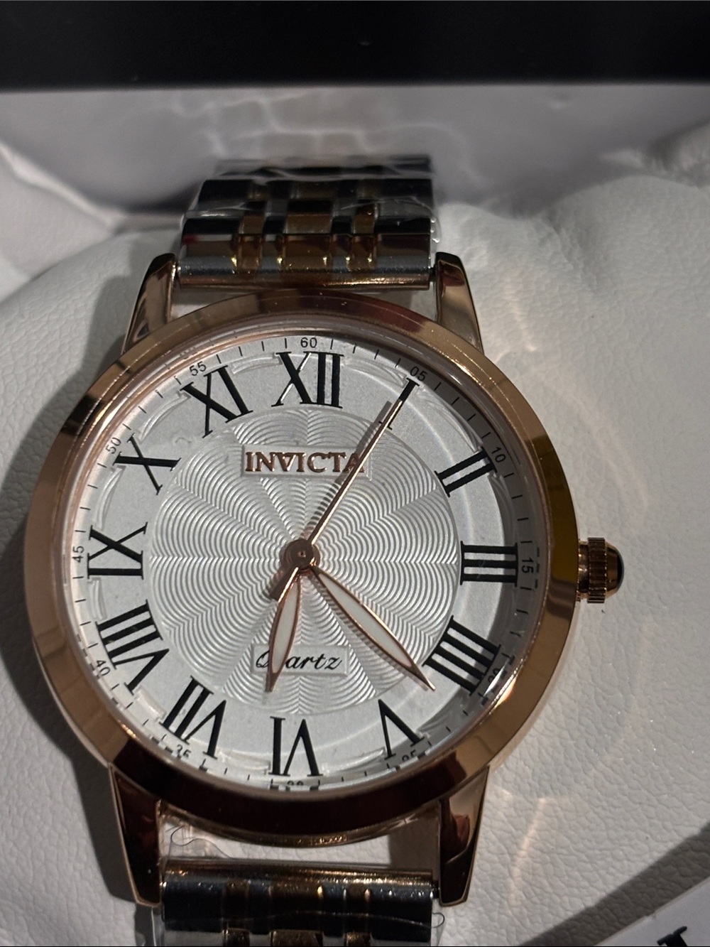 Invicta Two-Tone Rose Gold and Silver Roman Numeral Watch